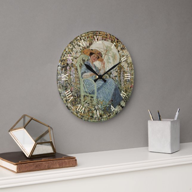 I Garden av Frederick Frieseke Stor Klocka (Kontor)