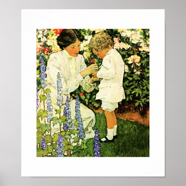 "I Garden" av Jessie Willcox Smith Poster (Framsidan)