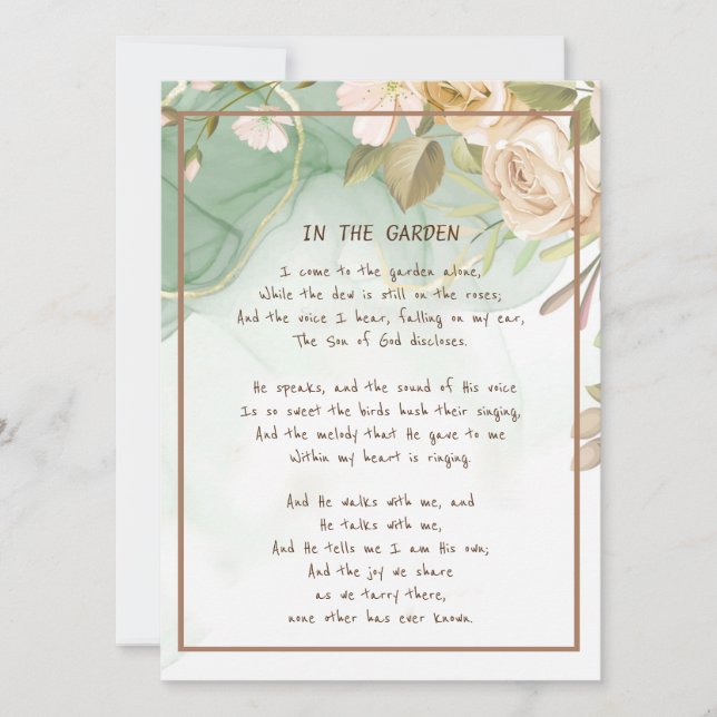 ~I Garden Comforting Hymn Garden Antique Ro Kort (Framsida)