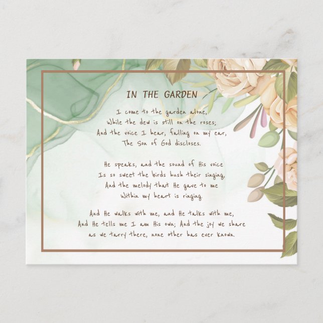 ~I Garden Comforting Hymn Garden Antique Ro Vykort (Framsida)