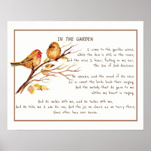 ~I Garden Comforting Hymn Garden Bird Art Pos Poster