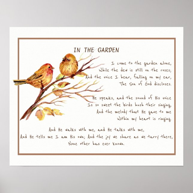 ~I Garden Comforting Hymn Garden Bird Art Pos Poster (Framsidan)