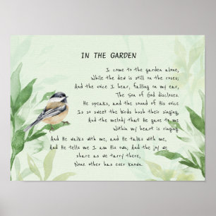 I Garden Comforting Hymn Garden Bird Art Post Poster