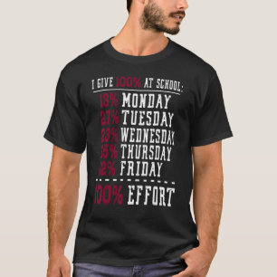I Ge 100 i skolan, arbeta alltid matematik Subjekt T Shirt