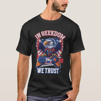 I Geekdom Vi Litar Patriotisk Geek Nörd Gamer Spel T Shirt