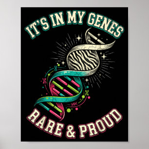 I gener sällsynta och stolta zebra dna krigarstöd poster