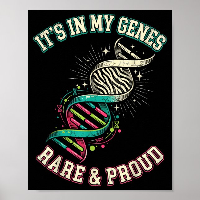 I gener sällsynta och stolta zebra dna krigarstöd poster (Framsidan)
