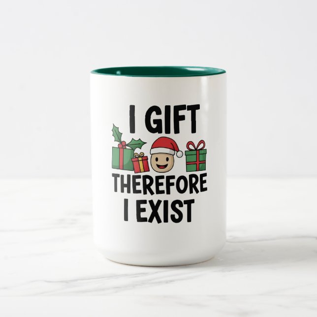 I Gift Therefore I Exist Christmas Två-Tonad Mugg (Center)