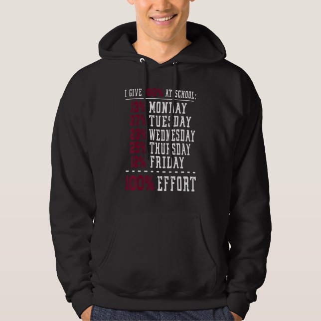 I Give 100 At School Always Work Math Subject Teac Hoodie (Framsida)