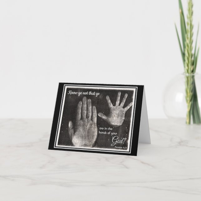 I Gods Händer inspirational LDS Notecard Kort (Framsida)