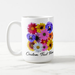 I Godtext - Fyrkantig Blommigt Kaffemugg