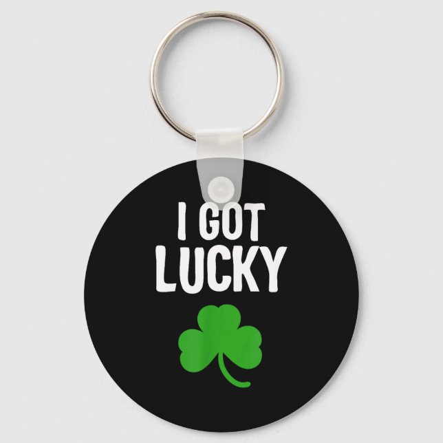 I Got Lucky Dad St Patricks Day Pregnancy Announce Nyckelring (Framsida)