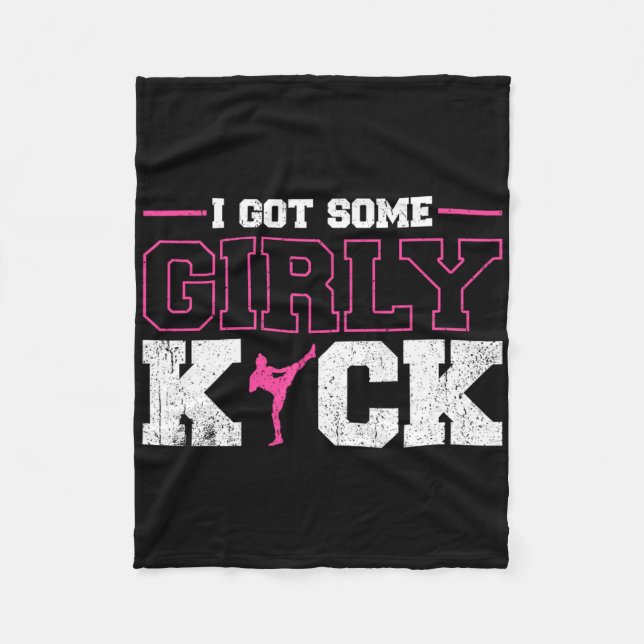 I Got Some Girly Kick Kickboxing  Fleecefilt (Framsidan)