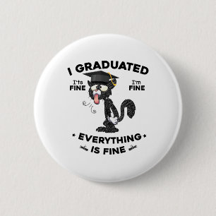 I Graduated Student Cl 2025 Funny Black Cat Gradu Knapp