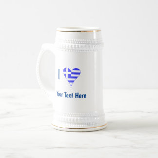 I (Grekiska Flagga Heart) Din text Sejdel