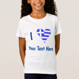 I (Grekiska Flagga Heart) Din text T-Shirt