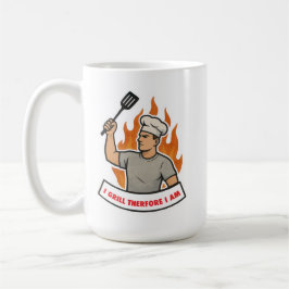 I GRILL THEREFORE I AM funny for dad husband son Kaffemugg