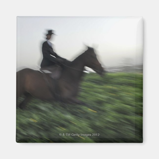  i grönt fält. Vomanhorseback Magnet (Framsidan)