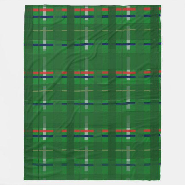 i gröntar på grönt, röd, blå, guld och silver fleecefilt (Framsidan)