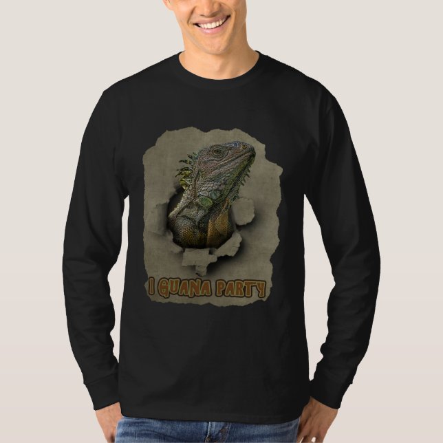 I Guana Party I want to party Iguana Party Animal T Shirt (Framsida)