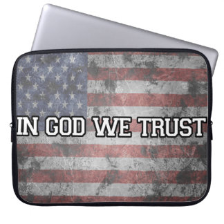 "I gud litar på vi" amerikanska flagganlaptop Laptop Fodral