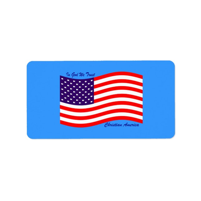 I Gud litar vi på ~ Christian America Adressetikett (Framsidan)