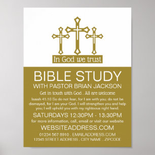 I Gud litar vi på, Crucifix, kristen bibelklass Poster