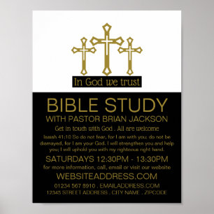 I Gud litar vi på, Crucifix, kristen bibelklass Poster
