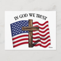 I Gud litar vi på det tåliga kor och USA-flagga