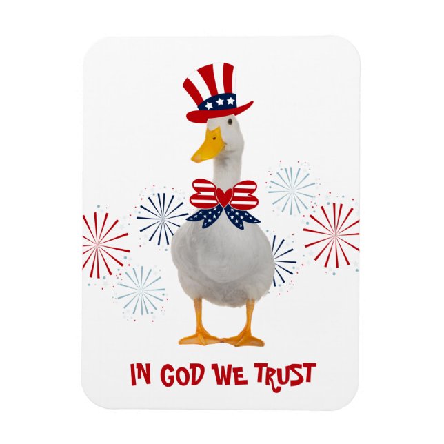 I Gud litar vi på Patriotic Anka Magnet (Vertikal)
