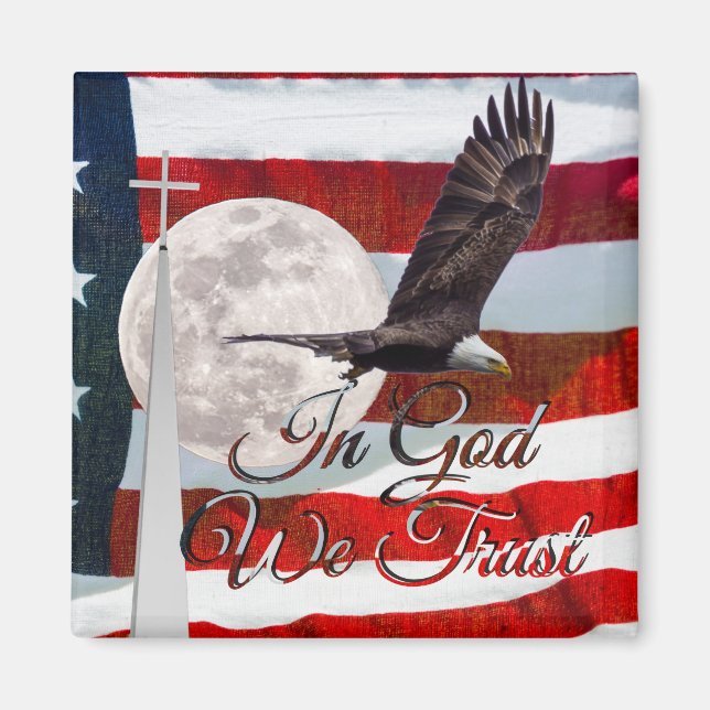 I Gud litar vi på Square Magnet (Framsidan)