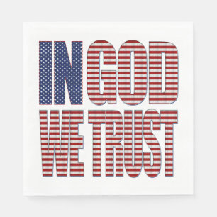 I Gud litar vi på Stars och stripes Text Christian Pappersservett