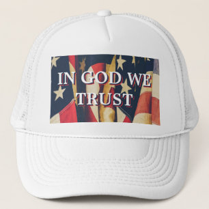 I Gud litar vi på USA flagga White Keps
