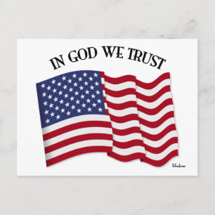 I Gud litar vi på USA:s flagga Vykort