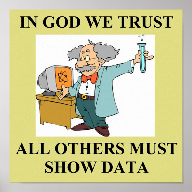 i Gud litar vi på vetenskapens skämt Poster (Framsidan)