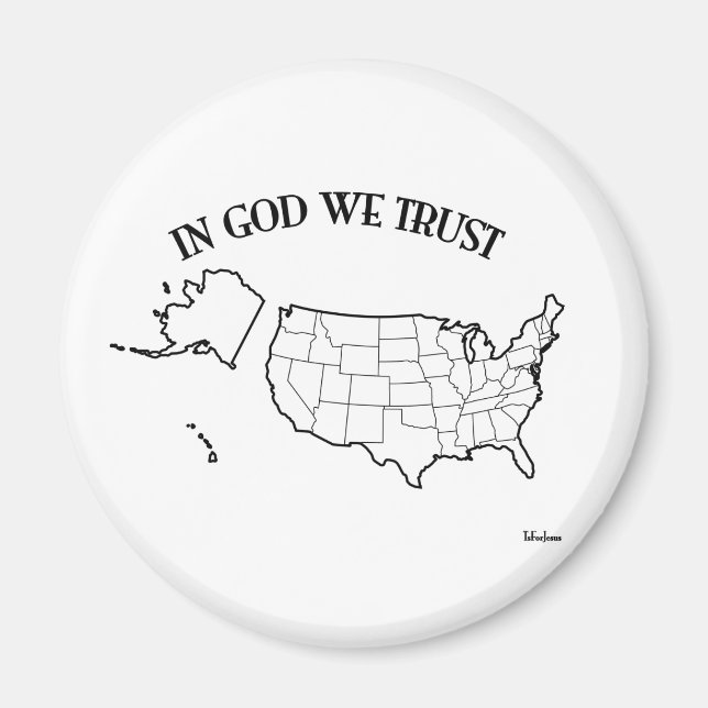I Gud Vi Litar med US-disposition Magnet (Framsidan)