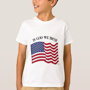 I Gud Vi Litar med USA-flagga T-shirt