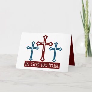 I Gud, vi litar på Crucifixen Kort