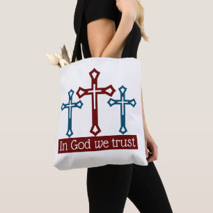 I Gud, vi litar på Crucifixen Tygkasse