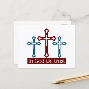 I Gud, vi litar på Crucifixen Vykort