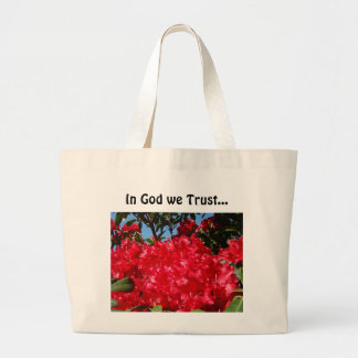 I Gud vi Litar Totebags Röda Rhodies Blommor Jumbo Tygkasse