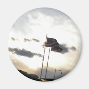 I Gud vi Trust - American Flagga (Sunset) Magnets Magnet