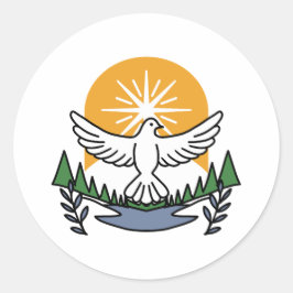 I Guds anda Stiga upp vi - tro och frihet Runt Klistermärke