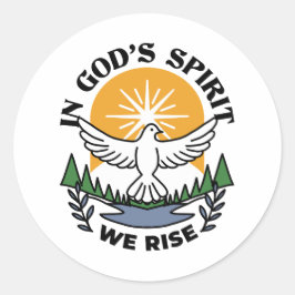 I Guds anda Stiga upp vi - tro och frihet Runt Klistermärke