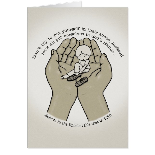 I Guds Händer Hälsningskort (Framsidan)