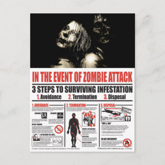 I händelse av Zombie-attackkort Vykort