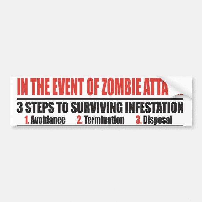 I händelsen av ZombieattackBILDEKALET Bildekal (Framsidan)