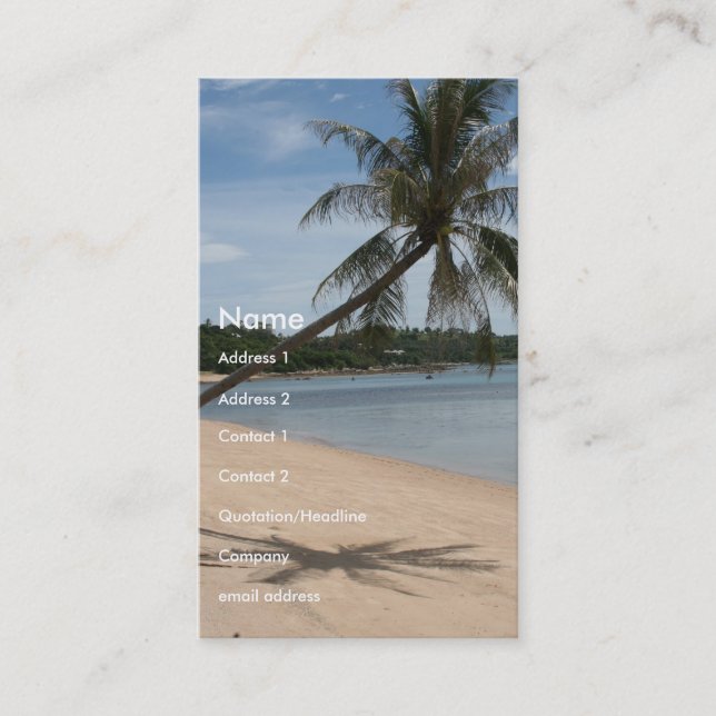 i handflatan strand visitkort (Framsida)