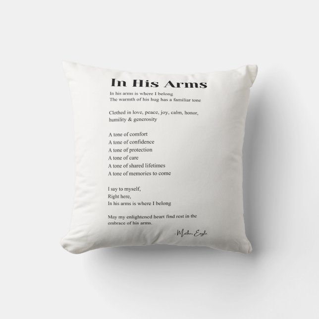 I hans arm poetry decor kudde (Framsida)