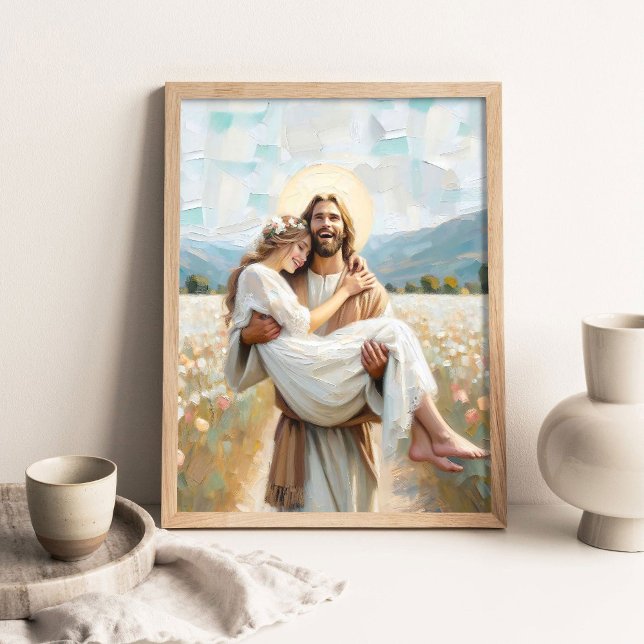 I hans armar, kristen konst, Jesus helar en flicka Poster (Skapare uppladdad)